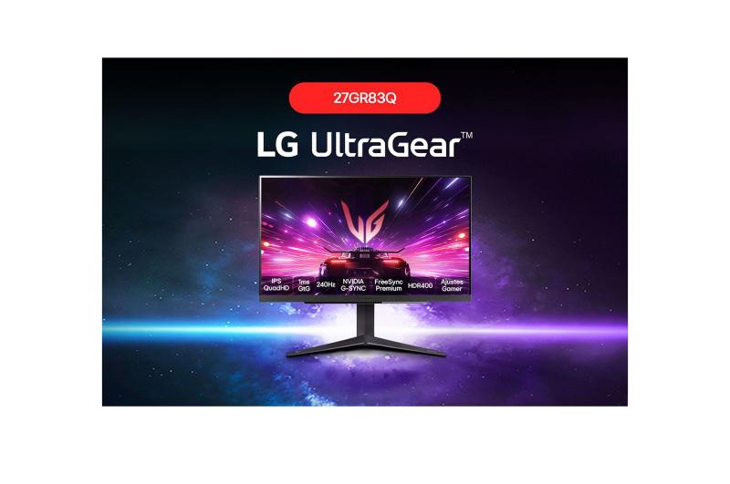 Monitor Gamer LG UltraGear 27GR83Q-B Tela IPS 27, QuadHD, 240 Hz